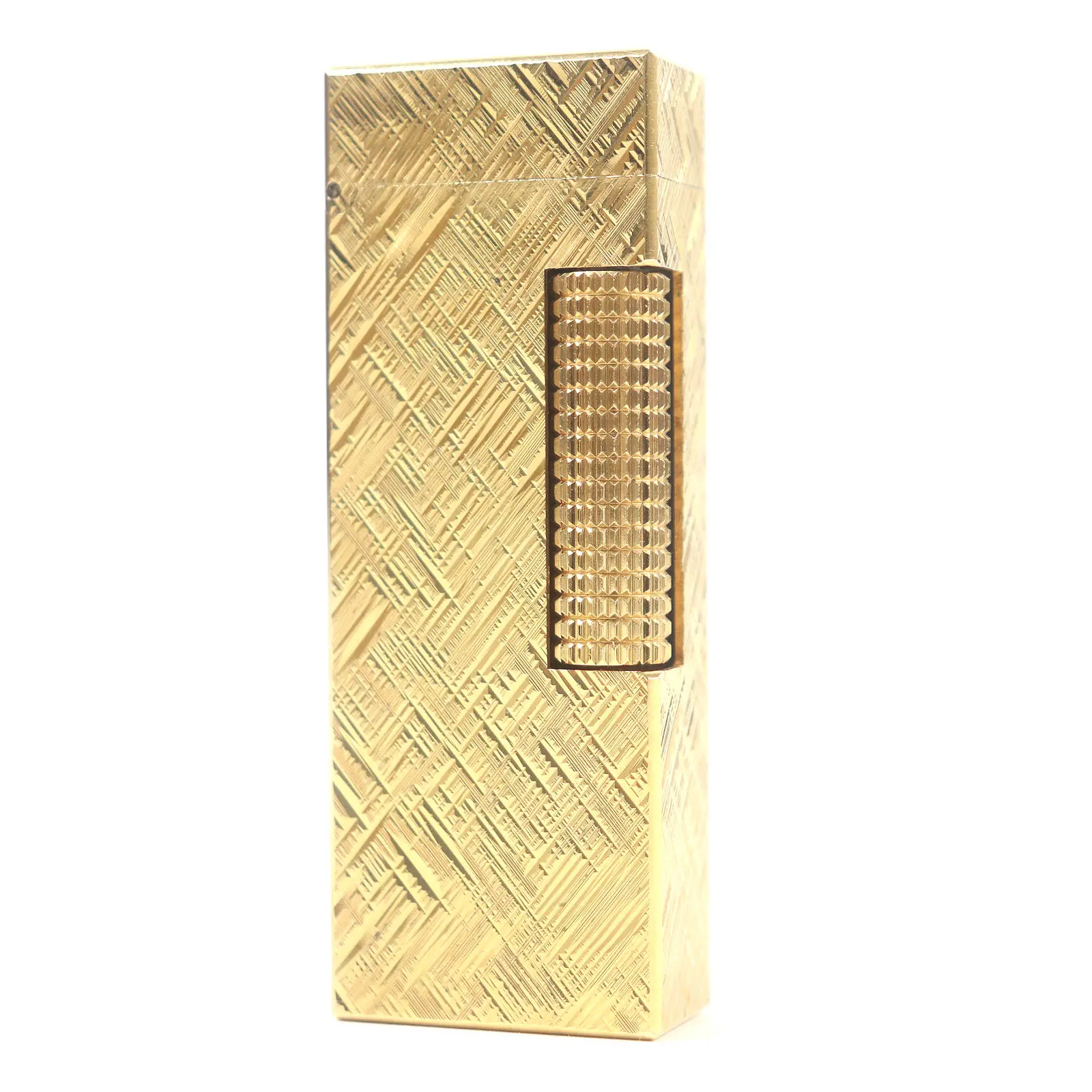 Pre-owned Dunhill Stainless Small Leather Goods Crosscut Square Type Lighter
