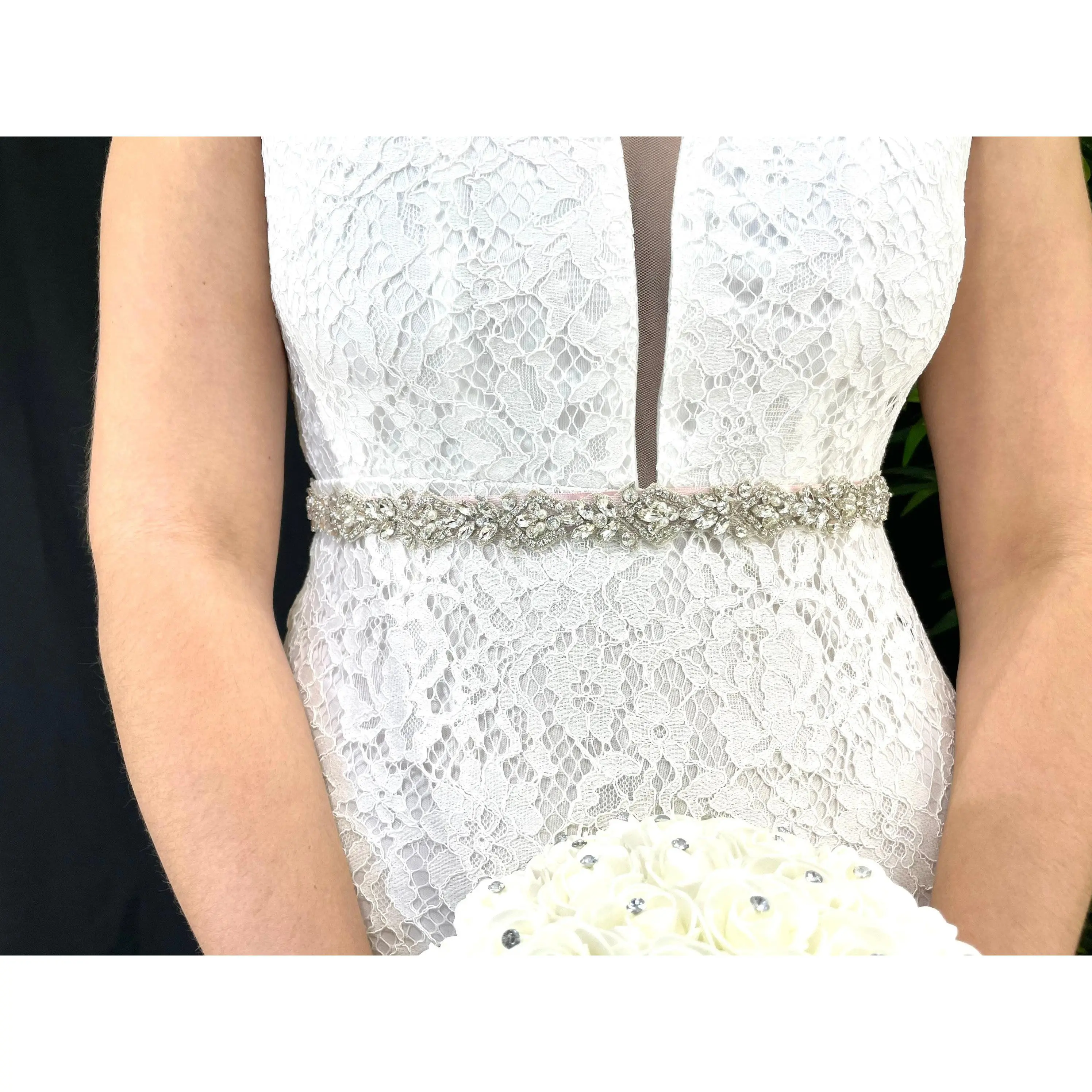 Rhinestone Banding Wedding Dress Belt