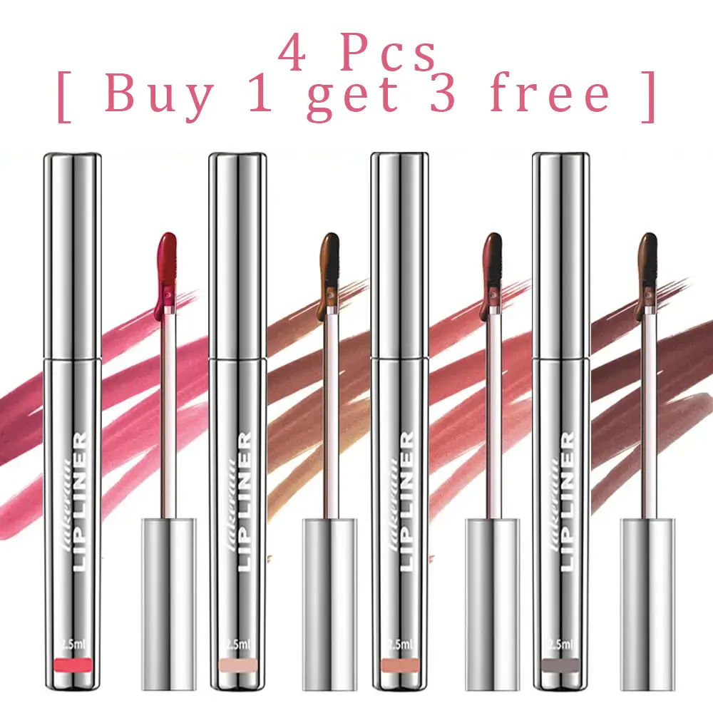 4Pcs Peel Off Lip Liner Stain Set - Waterproof Nude Matte Lip Tint, Non-Fading, 24H Color Hold, Effortless Precision, Full Coverage Cosmetic for Mother's Day Campaign