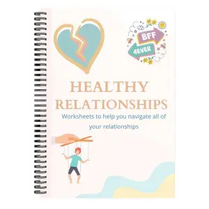 Healthy Relationships Worksheet, Spiral Design for Men and Women, Mental Health Workbook and Self-Relaxation Guide, Guided Journal, Interactive Notebook