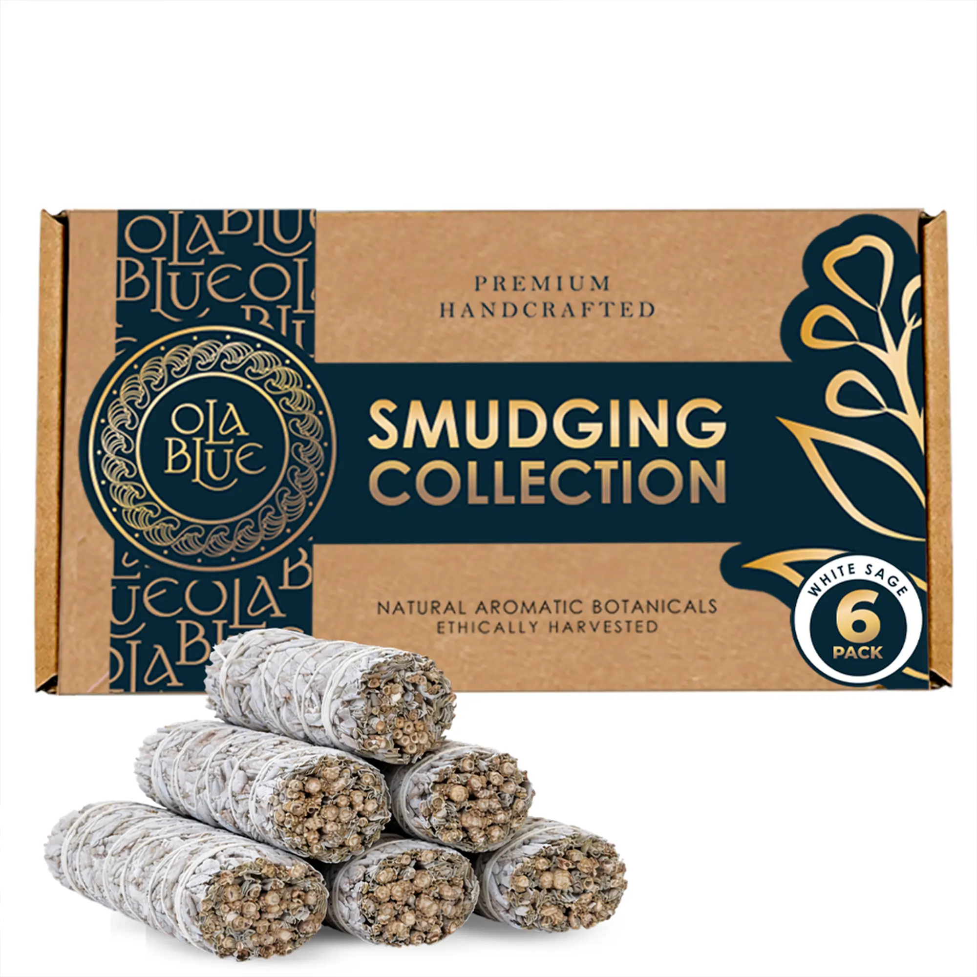White Sage Smudge Sticks 6 Pack Premium 4 Inch Sage Bundles for House Cleansing, Energy Clearing, Smudging Rituals, Meditation & Spiritual Protection Household Fragrance Woody Aroma