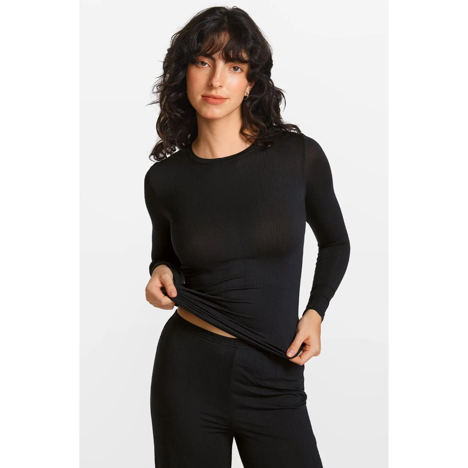 SOULVOR Natrelax Long Sleeve Shirts for Women Modal Ribbed Going Out Tops Crewneck Sleep Pajamas Tight Casual T-Shirts