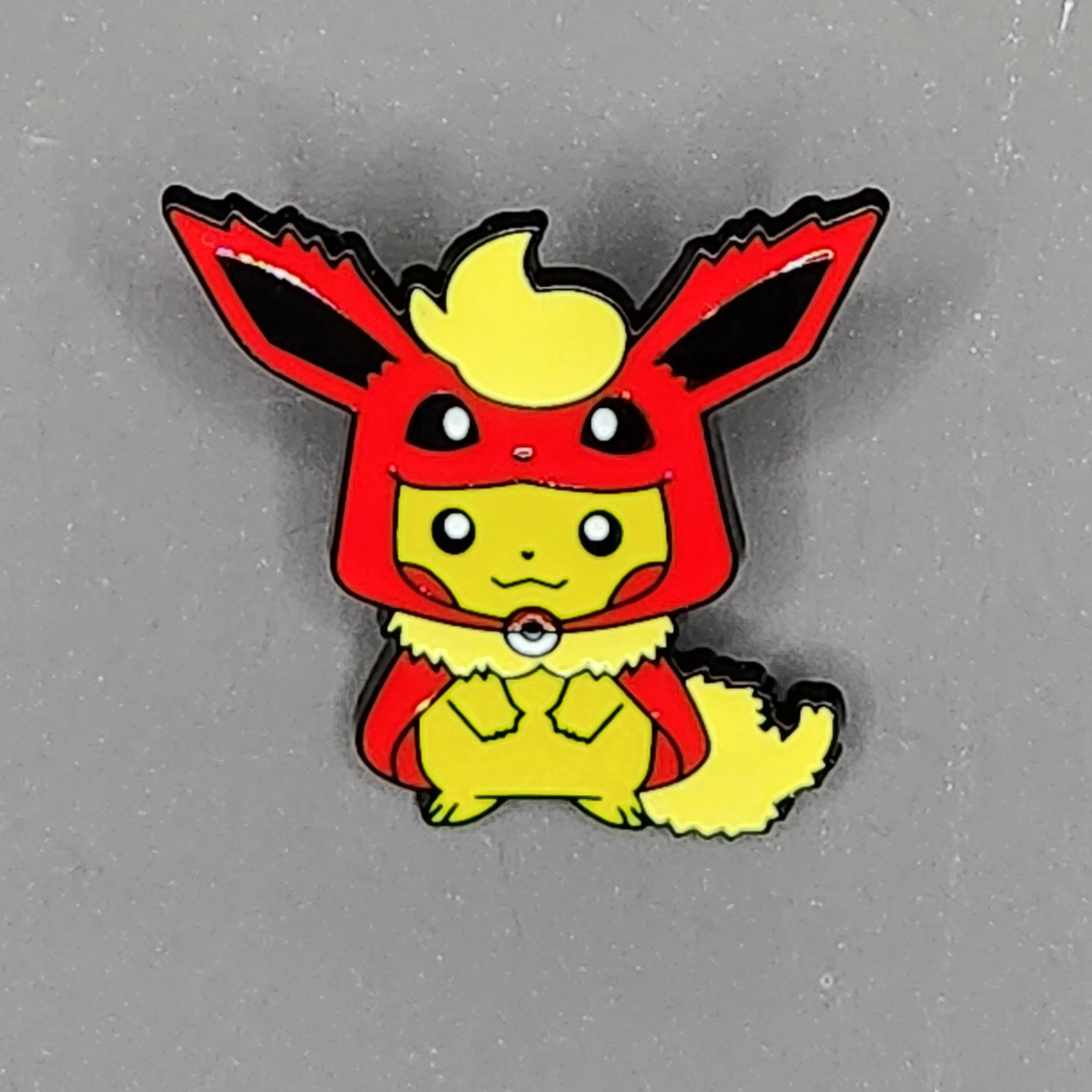 Poncho Wearing Pikachu - Flareon Enamel Pin