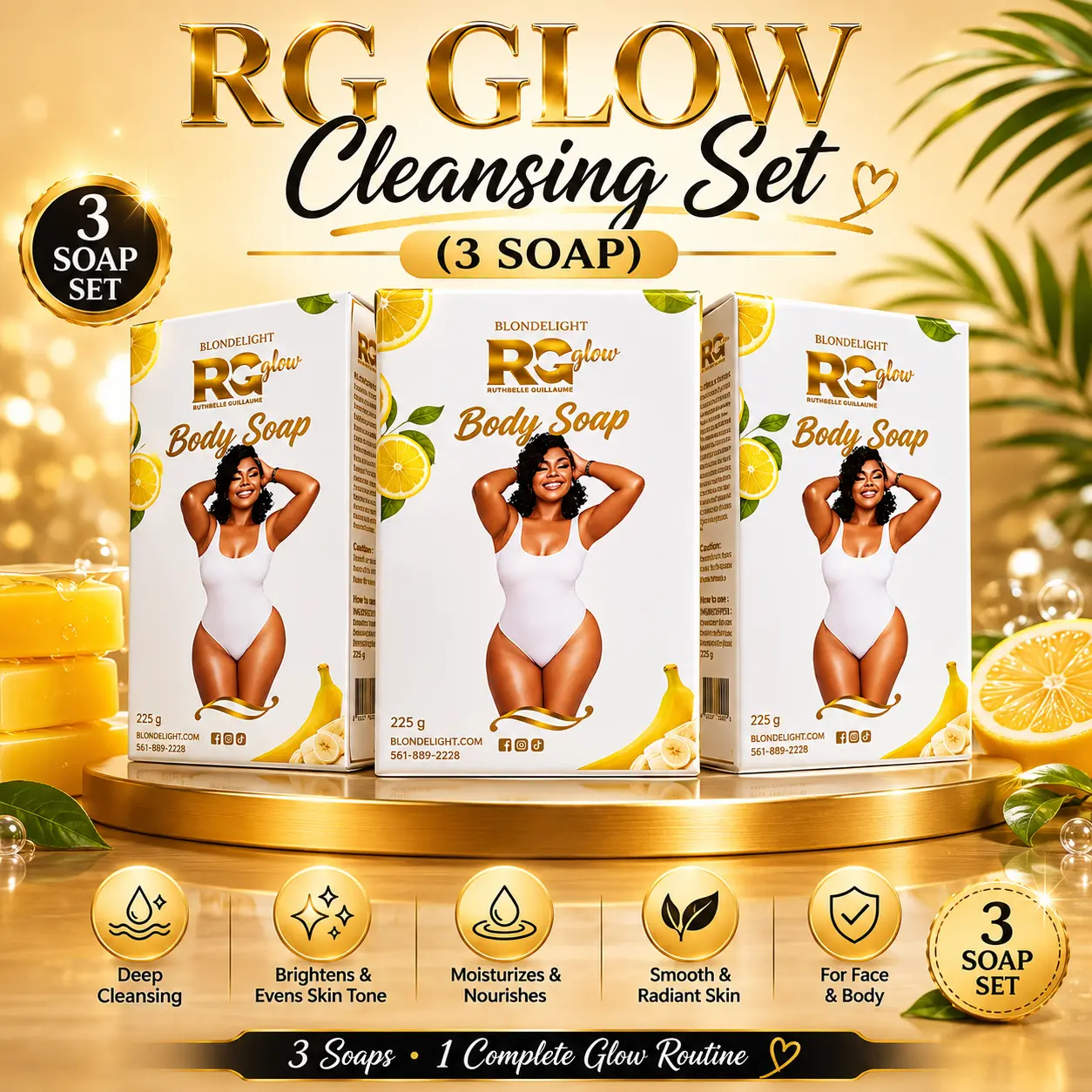 RG Glow Cleansing Soap – 3 Soaps