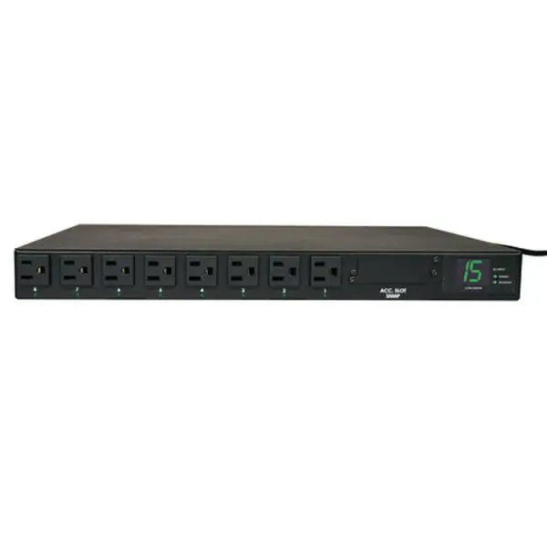 Tripp Lite Metered Power PDU - 15A Capacity, 1U Rack Mount, 15 Digital A, 8 x NEMA 5-15R Outlets, 1.8kVA, Multi-Outlet Rack-Mountable Unit