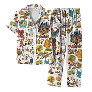 Scooby Latin Pajamas Set, Spooky Island Trick Or Treat Pajamas, Classic Cartoon Short And Long Pajamas Set, Halloween Pjs,