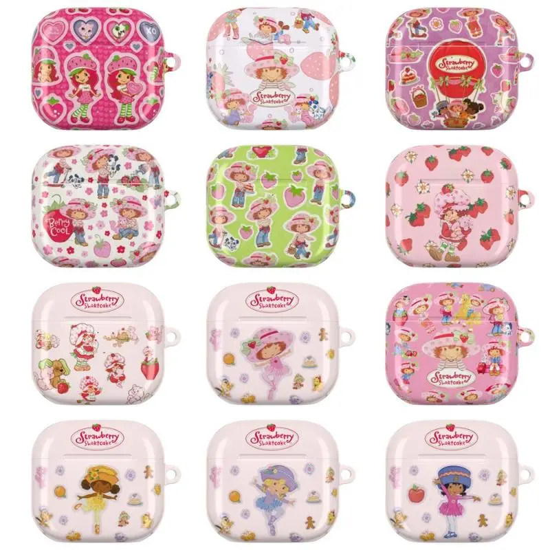 Vintage Strawberry Shortcake AirPods Case Collection Cute Kawaii Pastel Cartoon Strawberry Dessert • Bakery • Childhood Nostalgia Theme Protective Case for AirPods 1 2 3 4 & Pro Gen 1 2 3 Gift