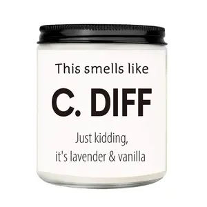 Funny Nurse Christmas Gifts for Women Men, Natural Soy Wax Lavender Scented Aroma Candle, Home Fragrance Decor, Valentines Day Nurse Week Appreciation Graduation Retirement Gifts for School Future Nicu Nurse Doctor