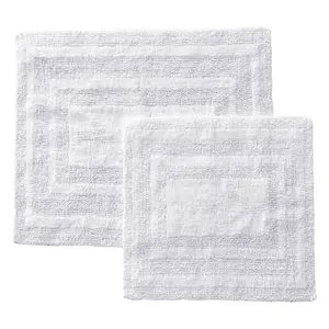 Eddie Bauer Logan Reversible White Bath Rug Set