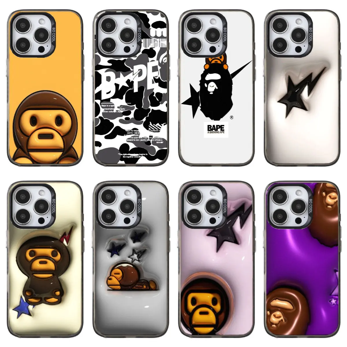 Bape phone Cases For iPhone 17 16 15 14 13 12 Promax Pro Plus, hard shell protection ,best Gift