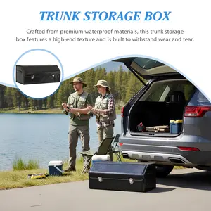 Foldable Cargo Trunk Storage Box for SUVs & Sedans Large Car Trunk Storage Organizer Tool Accessories Containers 25.98x11.81x11.81in with Lid NEW