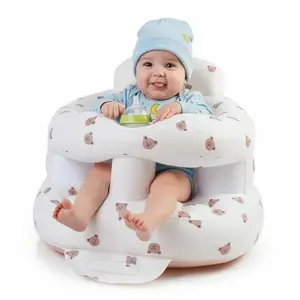 Upgraded Inflatable Baby Seat with Safety Guardrails, Thicker Sit Me Up Floor Seat for Baby Chair Sit Me Up, Blow Up Baby Chair Built in Air Pump for Babies 3-36 mth