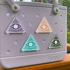 All-Seeing Eye Charm for Bogg Bag - Triangular Mystical Eye Bag Accessory, Unique Pop-In Bogg Decor, Gift Item, Easy Install / Removal