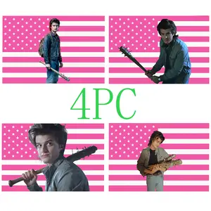 (Multiple packs) TV Stranger Things Tapestry Steve Harrington Pink American Flags For Wall Decor, Joe Keery Creel Indoor Wall Tapestries, Room Decor, One Side Polyester Wall Flag