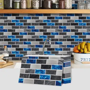 Vintage Tile Backsplash, Self-adhesive Removable Tile Backsplash, Waterproof & Oil-resistant Wall Decor for Kitchen & Bathroom