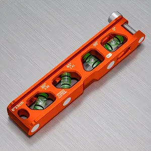 Magnetic Pipe Leveler, Thunderbolt Leveling Tool, Hardware, Includes 4 Liquid Levels, V-Groove & Magnetic Rail, High Visibility (6 Inches)