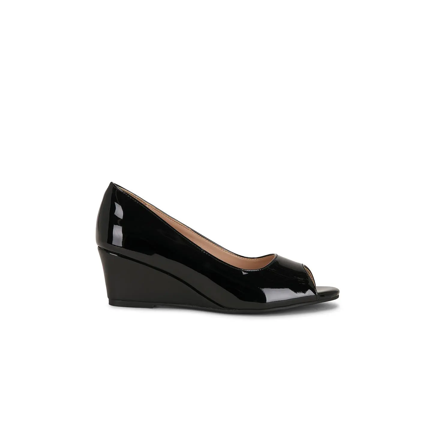 NIIHAI Open Toe Wedge Sandal in Black NIIHAI Open Toe Wedge Sandal in Black