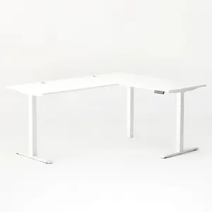 Autonomous SmartDesk 2 L-Shaped Standing Desk with Reversible Design Triple Motors for Smooth Operation 400 lbs Weight Capacity 28.4" - 47" Height Range Solid Steel Frame 4 Programmable Settings