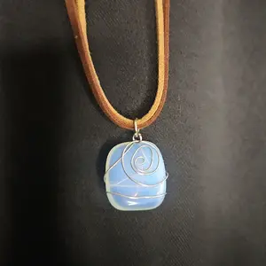 Handcrafted Wire-Wrapped Moonstone Pendant Necklace