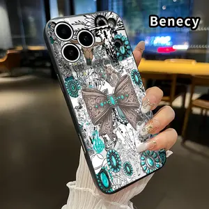 Straight Edge Phone Case for iPhone 17 15 16 14 Pro Max 13 12 11 XR XS Plus Air E  Western Boho Dream Pattern Anti-Scratch Shockproof TPU Bumper Drop-proof Cover Cellphone Protective