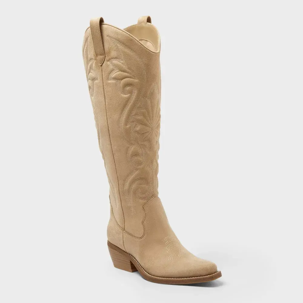Women’s Kenzie Tall Western Boots - Memory Foam Insole, Polyester Blend, 2 in Heel Height, Statement Shoes, Shoe, Footwear - Wild Fable