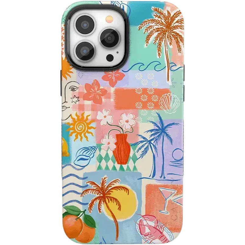 Casely iPhone 13 Pro Max Case | Tropical Heat | Beachy Collage | Bold Protective Design | Compatible with MagSafe