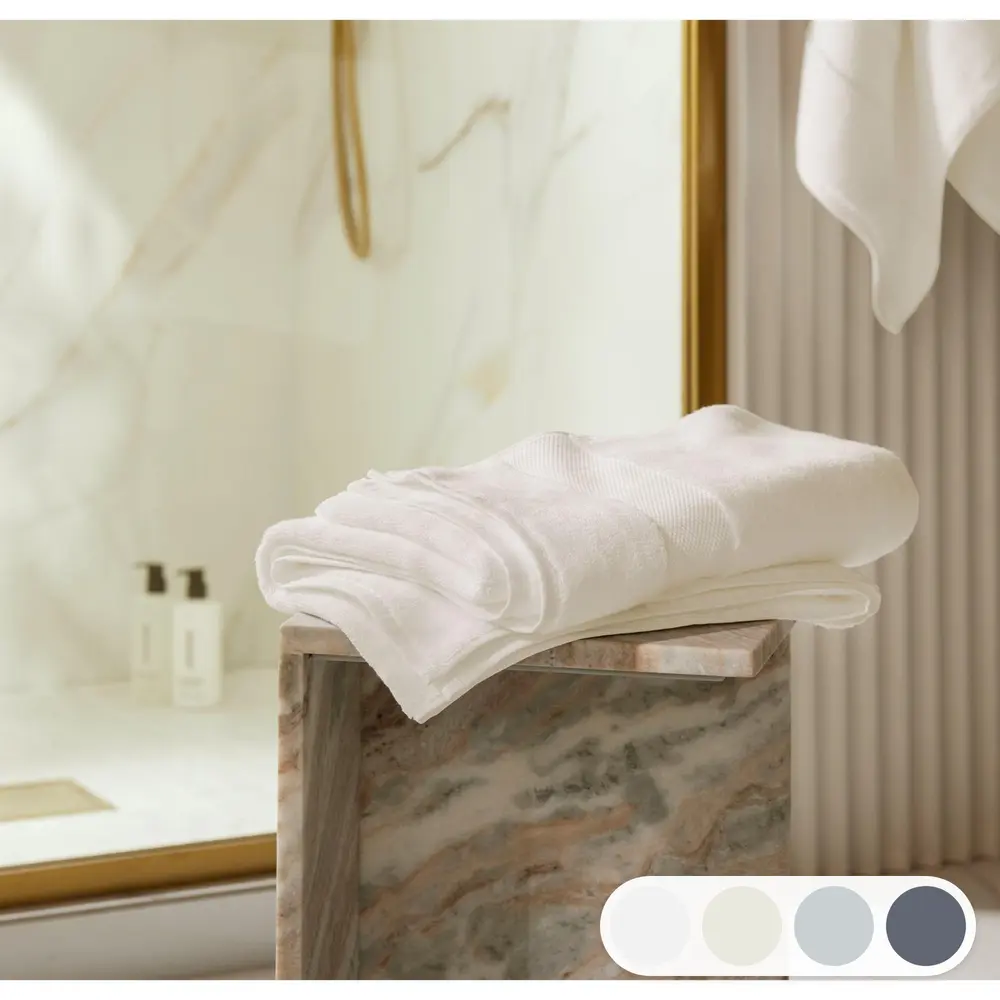 Boll & Branch GOTS-Certified Organic Cotton Bath Towel - Hanging, Fluffy Fabric, Classic, Cloud-Soft, High Quality, Dense Terry Cloth, Soft, Absorbent, Single or Set Option, Fluffy Fabric Bath Towels