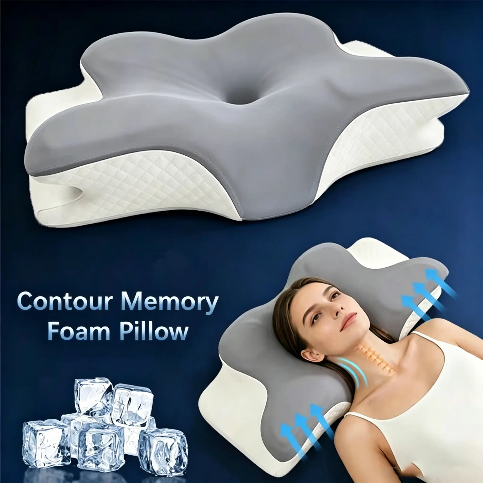 Butterfly Animal Shaped Cervical Memory Foam Neck Pillow - Slow Rebound Support, Breathable, Pressure Relief Ergonomic Pillow for Side, Back Sleepers, Animal Shaped Neck Pillows