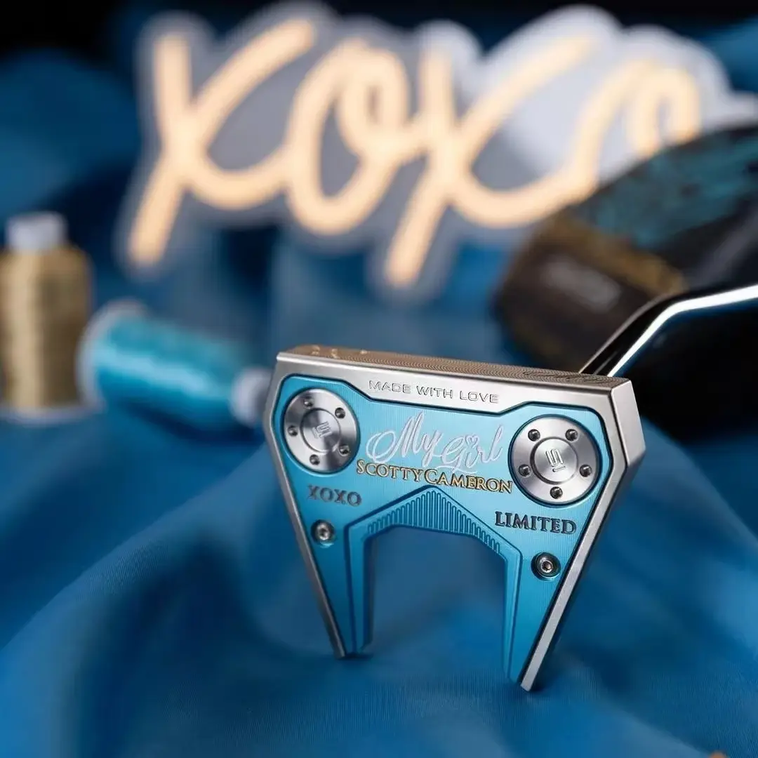 archival grade 22 limited edition golf putter turquoise blue multi material wood build aerospace grade aluminum alloy base stable balanced design for golfers clubs