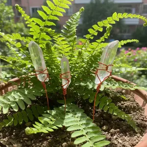 3 Piece Transparent Quartz Crystal Plant Stakes, Plant pick, Plant Rods, Crystal Plant Rods, Natural Healing Stones