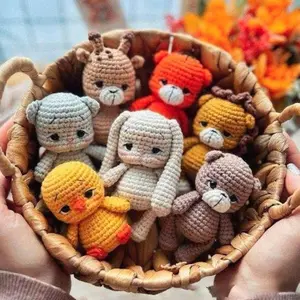 Cute Crochet Animal, Handmade Amigurumi Plush Bag Charms, Tiny Animal Gifts, Friend Gift, Christmas Gift Toys Collection ENG PDF