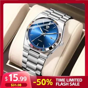 LIEBIG Men's Quartz Watch Blue Disc with Calendar Night Fluorescent 3ATM Waterproof 40Mm Dial New Year's Gift Fashion Watch