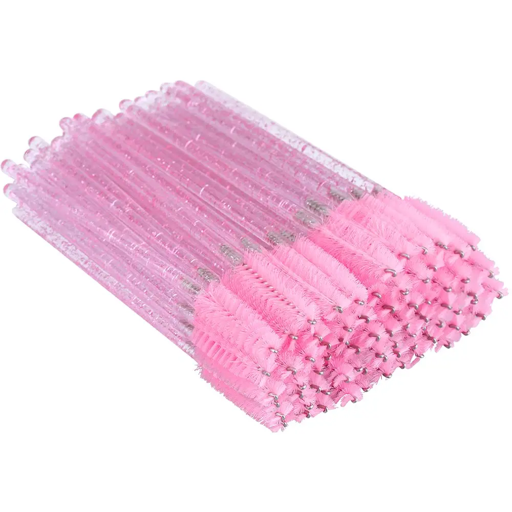 100PCS Eyelash Mascara Brushes - Disposable Lash Spoolies and Eyelash Brush Makeup Kits for Eyelash Extensions, Pack Handle Set