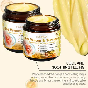 2-PCS Bee Venom Turmeric Joint Cream 60ML Each Natural Herbal Gel for Back Knee Neck Hands Feet Relief and Support