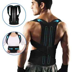 Unisex Adjustable Back Support Strap, Adjustable Back Brace, Upper & Lower Back Support, Improves Posture, Provides Lumbar Support, Ideal for Fitness Activities