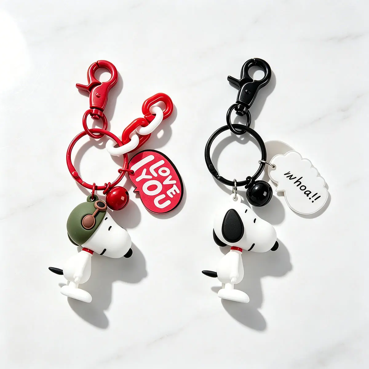 2PCS Cute Cartoon Puppy Plush Keychain Set, Kawaii Dog Couple Keychains, Soft Bag Charm for Backpack & Handbag, Matching Car Key Rings, Best Friend Gift, Birthday Gift for Women Girls, Cute School Bag Pendant, Travel Accessory, Cartoon Plush Key Holder