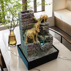 Elephant Tabletop Water Fountain | Quiet Pump | Promotes Focus, Stress Relief, Creativity,promote sleep | Reminder to Pause | Home or Desk Decor Rock mannequin head