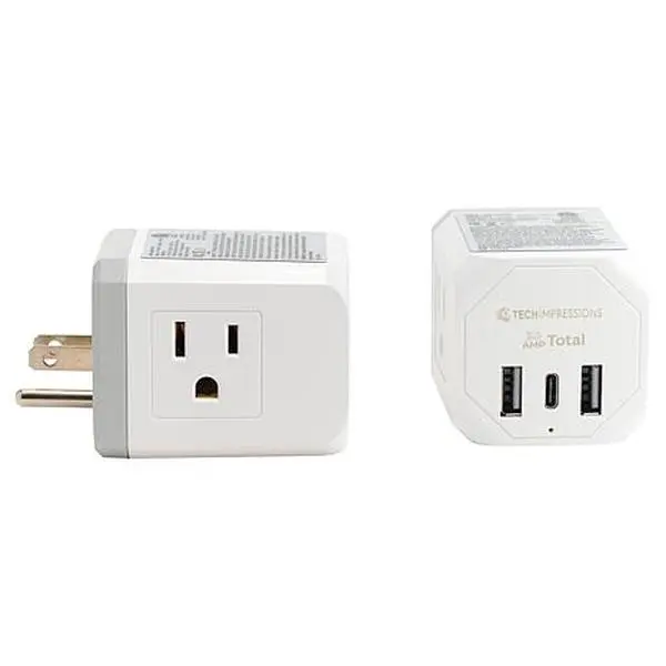 Tech Impressions 6 Multi-Plug Outlets - Set of 2 Tech Impressions 6 Multi-Plug Outlets - Set of 2