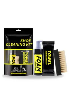 Shoe Cleaning Kit, shoe cleaner - sports shoe cleaning solution, equipped with shoe cleaning brush and ultra-fine fiber cleaning cloth, suitable for mesh shoes, sports shoes, basketball shoes, canvas shoes, leather shoes, etc, Sneaker Cleaning Kit