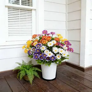 4-Color Artificial Flower (5/10pcs/set), UV Resistant Colorful Fake Flower, Decorative Bouquet for Home Garden Party Wedding Decor, Artificial Flowers Bouquet