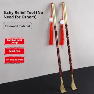Sandalwood Long Handle Scratch Toy, Home Use High-End Lice Removal Tool, Full Body Scratcher Decoration, No Precious Metal Plating