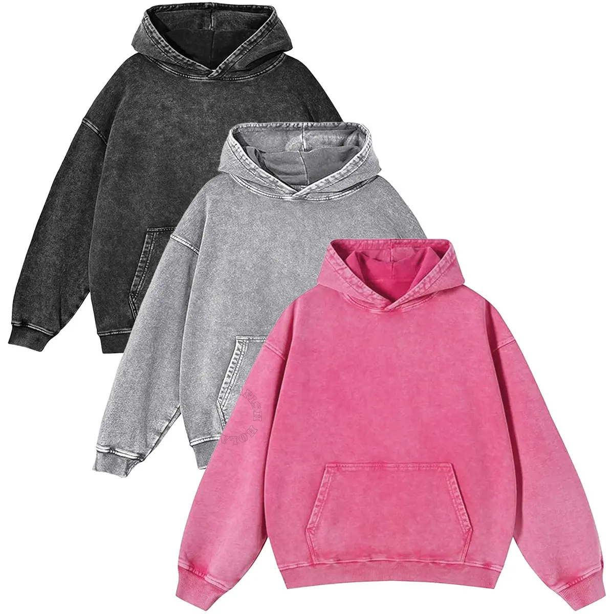 Holafish Casual Unisex Oversized Hoodies Pullover Acid Wash Plain Preppy Streetwear Vintage Hooded Sweatshirt for Everyday Wear & Gifts, Style, Street Style