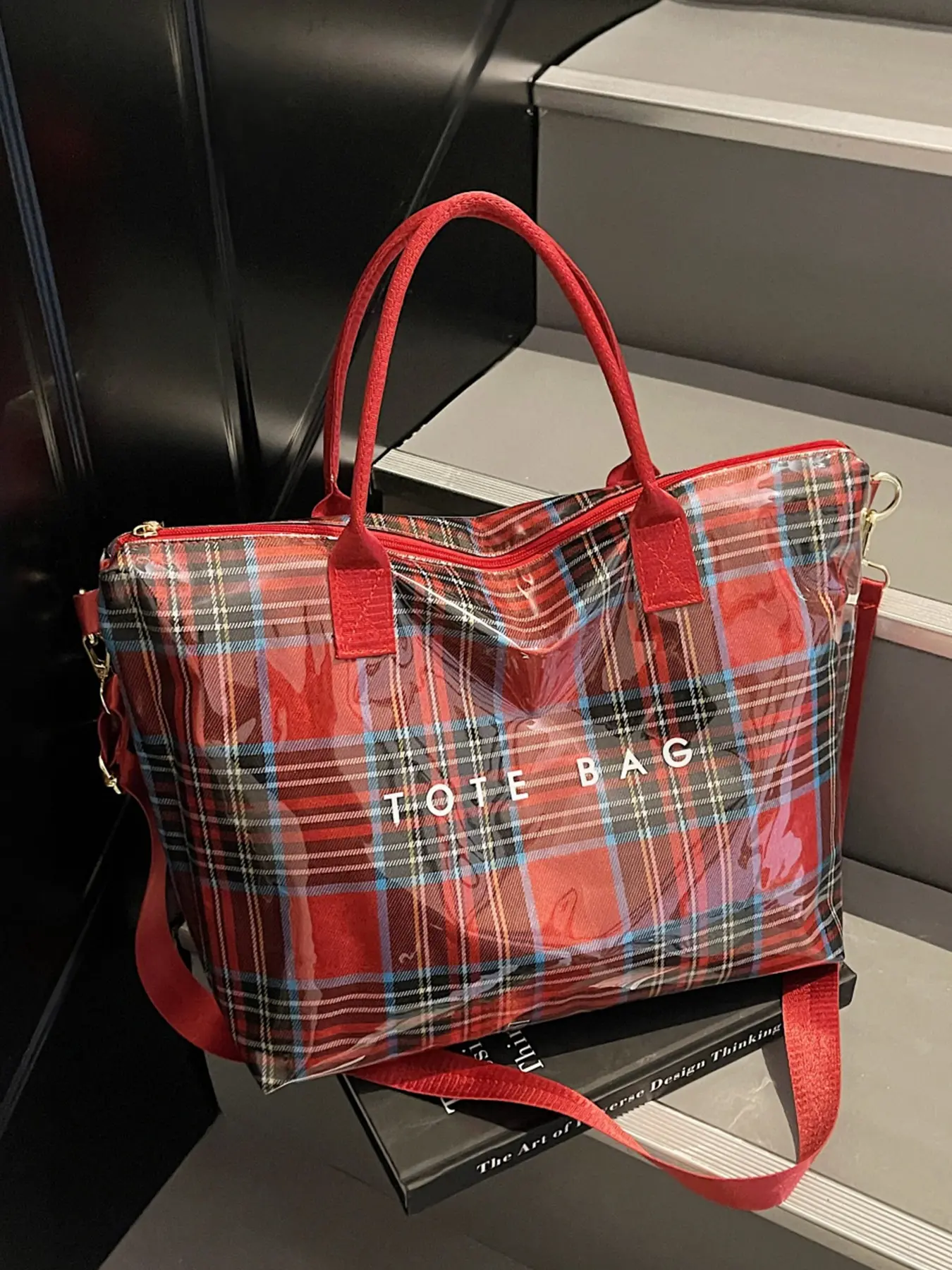 1pc Ladies' travel bag, contrasting color crossbody bag, handbag zipper closure, fashionable and versatile, suitable for college students, campus work, commuting, shopping, Casual Lightweight Bag, Colorblock bag