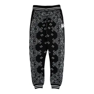 Amiri Bandana B-Ball Crochet Knitted Sweatpants Black White