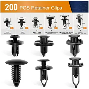 200PCS Car Push Retainer Clips Kit – 6 Sizes Universal Bumper & Fender Fasteners, Quick Replacement for Auto Body Panels