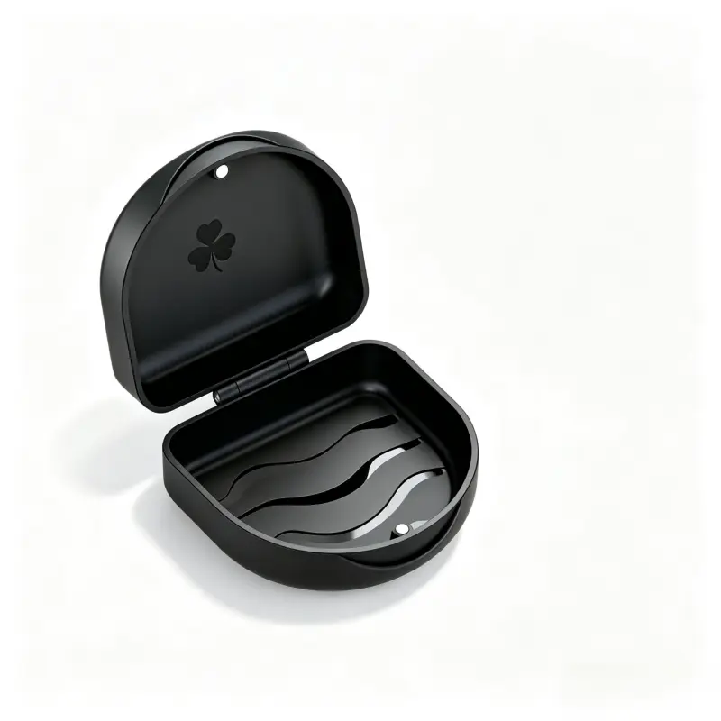 BVN Orthodontic Retainer Case - Slim Black Makeup Storage Holder for Braces, Mouth Guards, Teeth Aligners