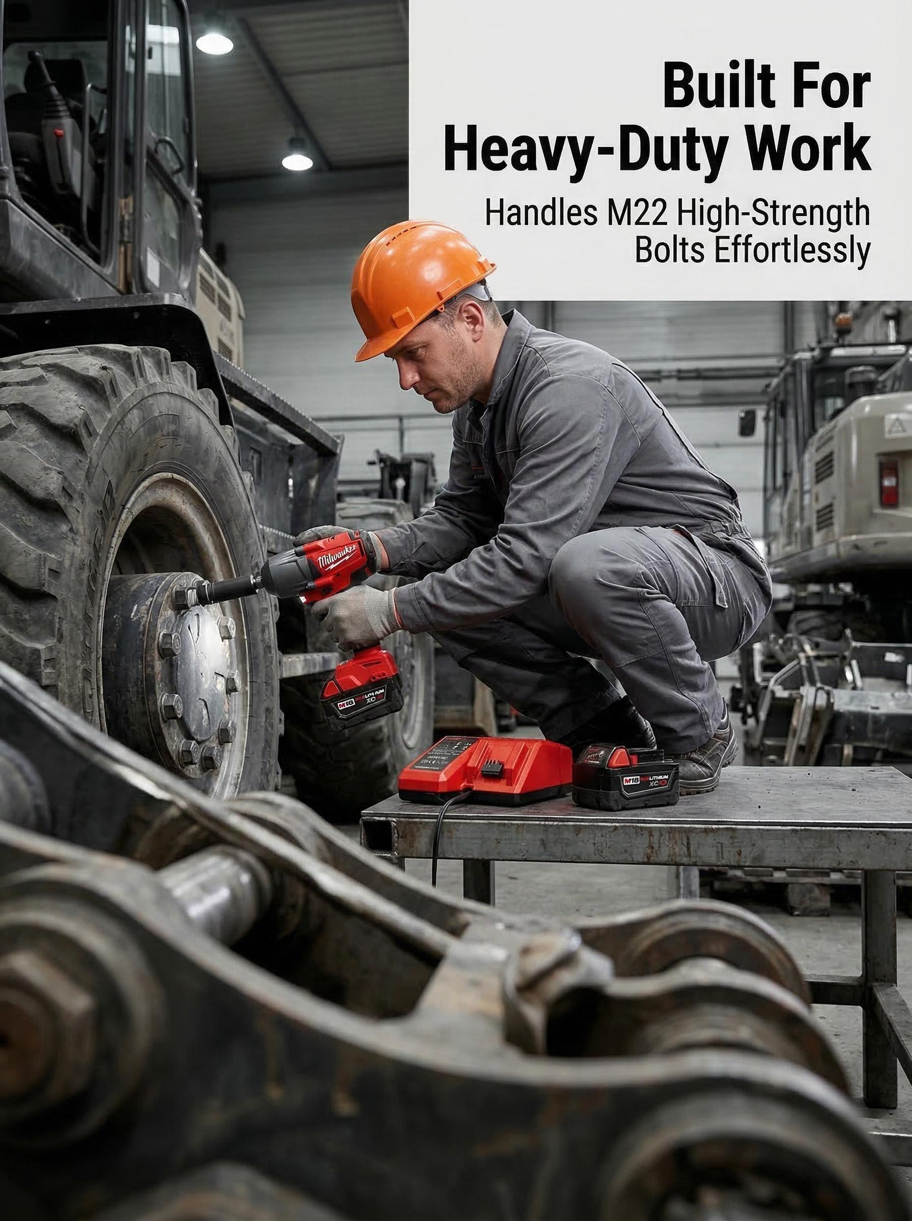 Milwaukee M18 FMTIWF12 18V Cordless Impact Wrench Suitable for Auto Repair and Steel Structure Installation Power Tool 900Nm Removal Torque Three-Speed Adjustable Compact Design