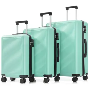 3-piece luggage set (20/24/28 inches), lightweight and durable ABS luggage with swivel wheels and TSA lock, suitable for carrying and checking travel luggage, color changing, versatile set, stackable set, saves wardrobe space, and is super durable
