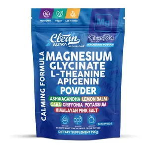 Clean Nutra Magnesium Powder with L-Theanine, Apigenin, GABA & Ashwagandha for Stress Balance & Relaxation - MagniZen