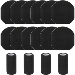 12 Pack Horse Hoof Tape with 4 Rolls of Vet Wrap, Strong Sticky Wraps, Magic Cushion Hoof Packing, Thrush Treatment for Horses, Horse Supplies for Real Horses